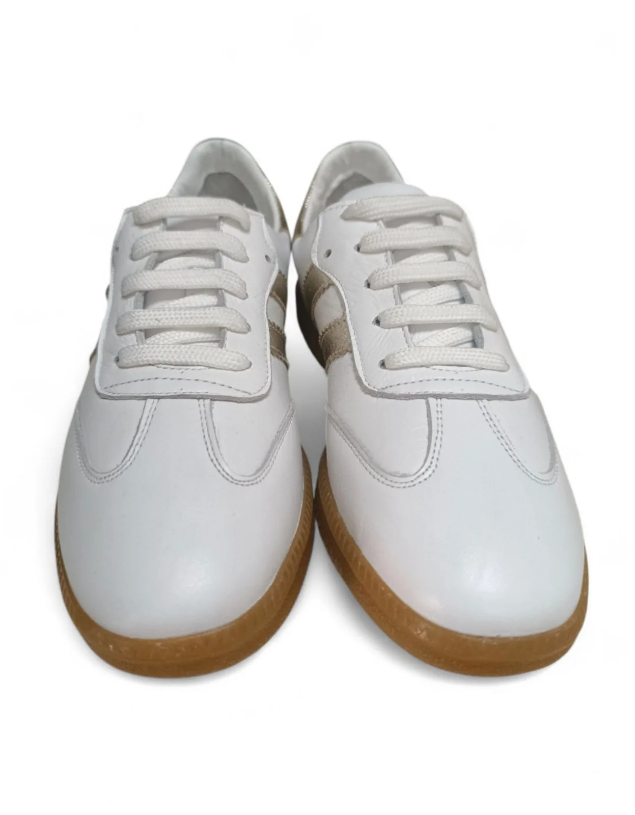 Кожни бели-златни патики 2324 - Image 4