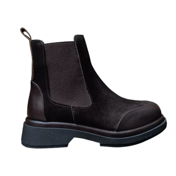 Кожни кафе велур чизми 1302