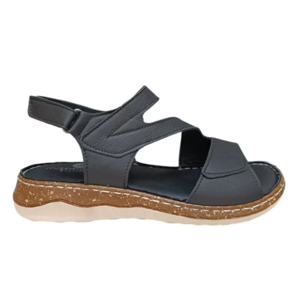 кожни црни сандали