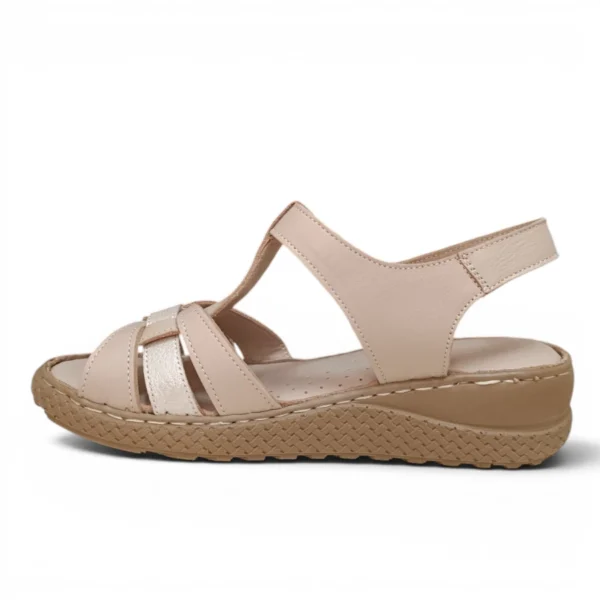 Alternative view of Кожни драп рамни сандали 102