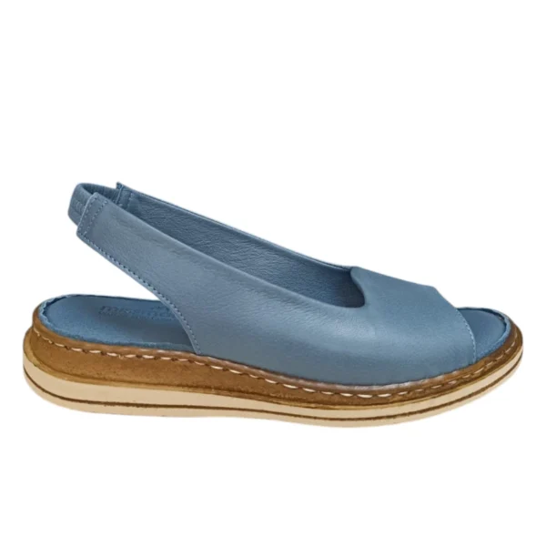 Кожни сини рамни сандали 016