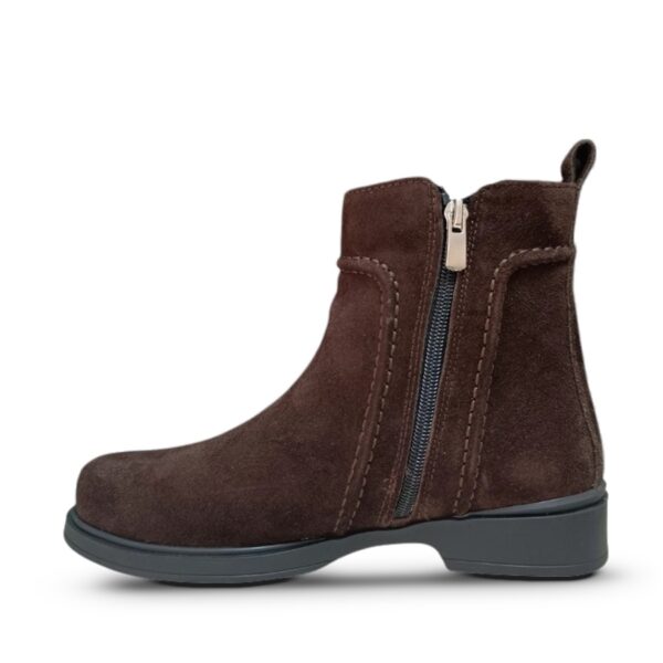 Кожни кафе велур чизми 605-30 - втор агол | Trendy Shoes