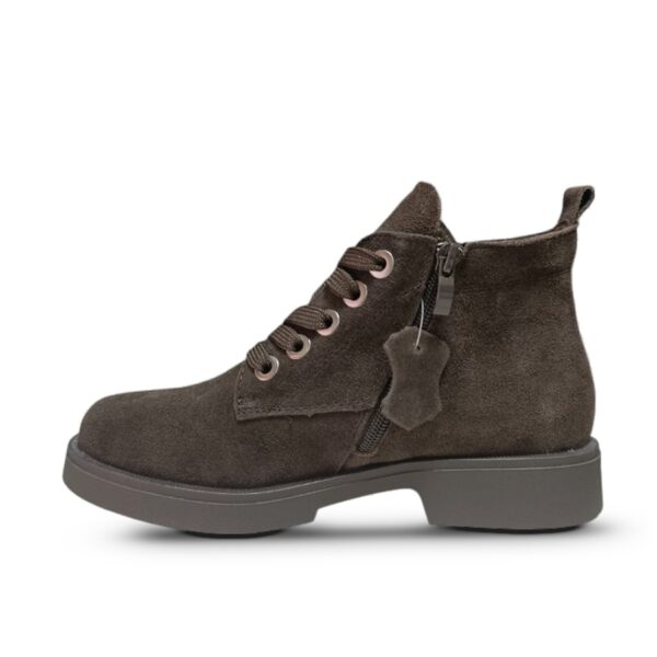 Кожни кафе велур чизми Е18205-2 - втор агол | Trendy Shoes